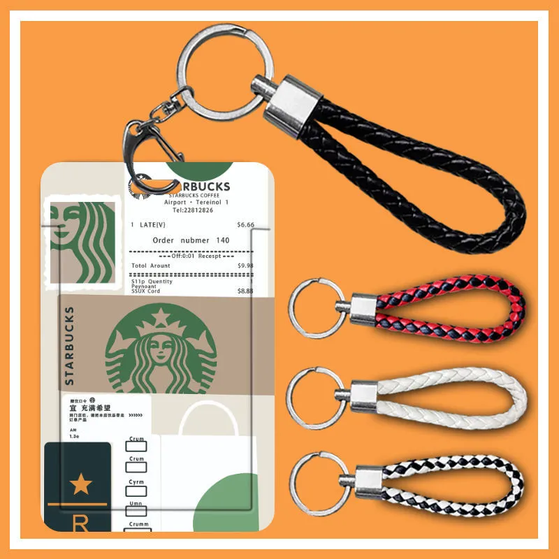 Starbucks Party Favor multi-functional simple literature and art work ID card sleeve with lanyard badge Student campus meal protective Men