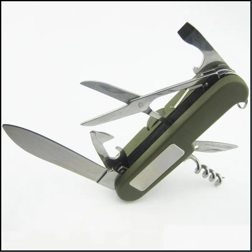 multifunctional folding knife with light party favor portable bottle opener keychain compass scissors outdoor survival tool