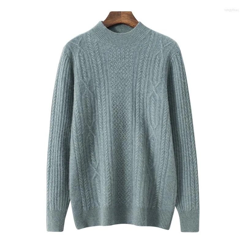 Maglioni da uomo di alta qualità 2022 autunno puro cashmere lavorato a maglia abbigliamento moda invernale maglione da uomo addensato pullover da uomo slim fit