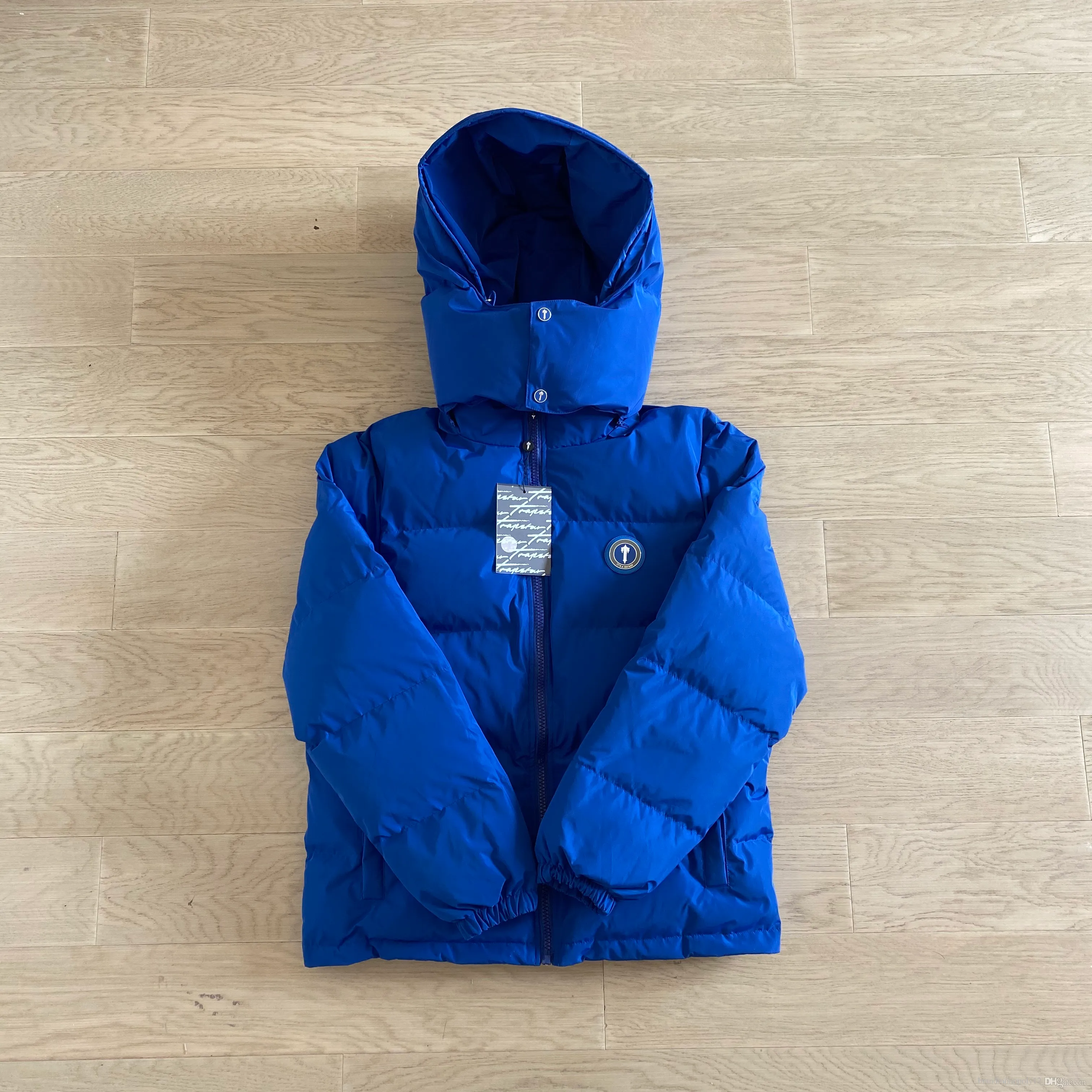 Men's winter jacket trapstar down jacket hooded blue embroidered logo warm coat street hip-hop drill uk