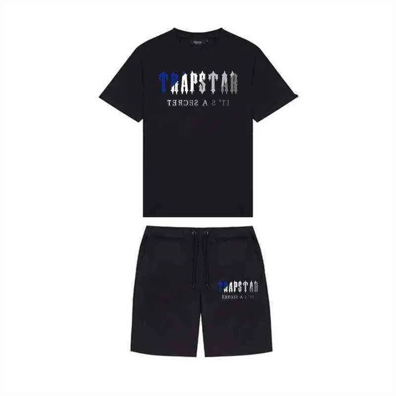 Trend Classic TRAPSTAR Toalla Bordado Parejas Moda Casual Conjunto Más El  Tamaño De Camisetas Deportivas + Pantalones Cortos De Dos Piezas Unisex