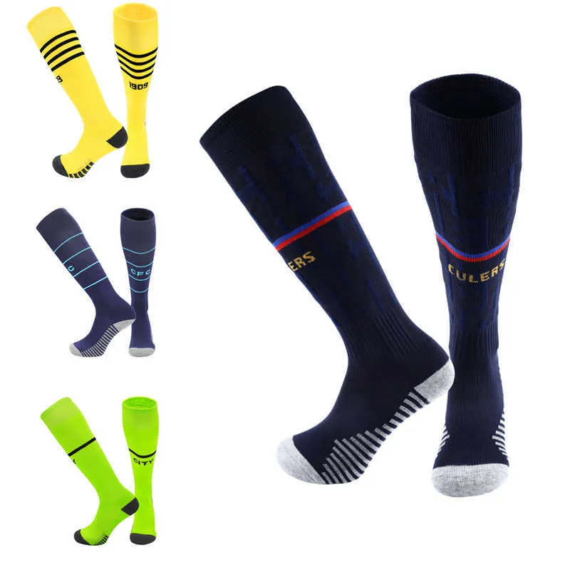 Sports Socks 2022/23 Niwe Seizoenen Voetbal Sokken Voor Kinderen Volwassen Verdikking Handdoek Bod Antislip Training Match Sport Kous L221026