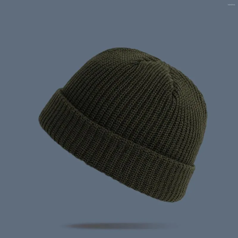 Kulkapslar mode hatt varm unisex solid stickad avslappnad vinter tjock färg all-match baseball tillkännagivare svett