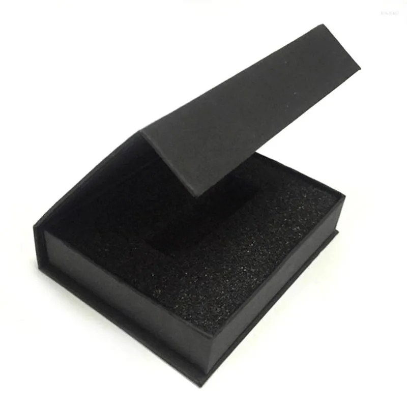 Present wrap cardboard svart förpackning diy bröllop gynnar förvaring affär juvel fall hantverk papperslåda rektangel parti flip cover USB