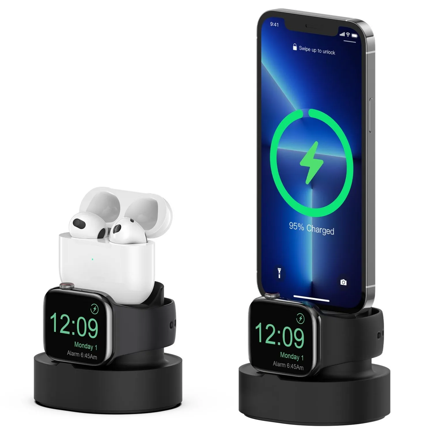 3 I 1 mobiltelefoninnehavare Titta på hörlur Silikonladdningsställ för Apple Watch Ultra 49mm Series 8 7 6 5 4 3 SE IWATCH iPhone 14 13 Pro Max AirPods Charger Dock Station