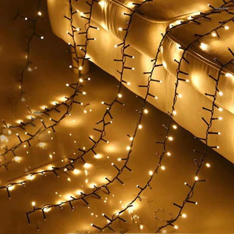 Str￤ngar 30m 1500Led Firecrackers String Light Twinkle Cluster Fairy Plug i fyrverkerier Julkrans f￶r tr￤dinredning