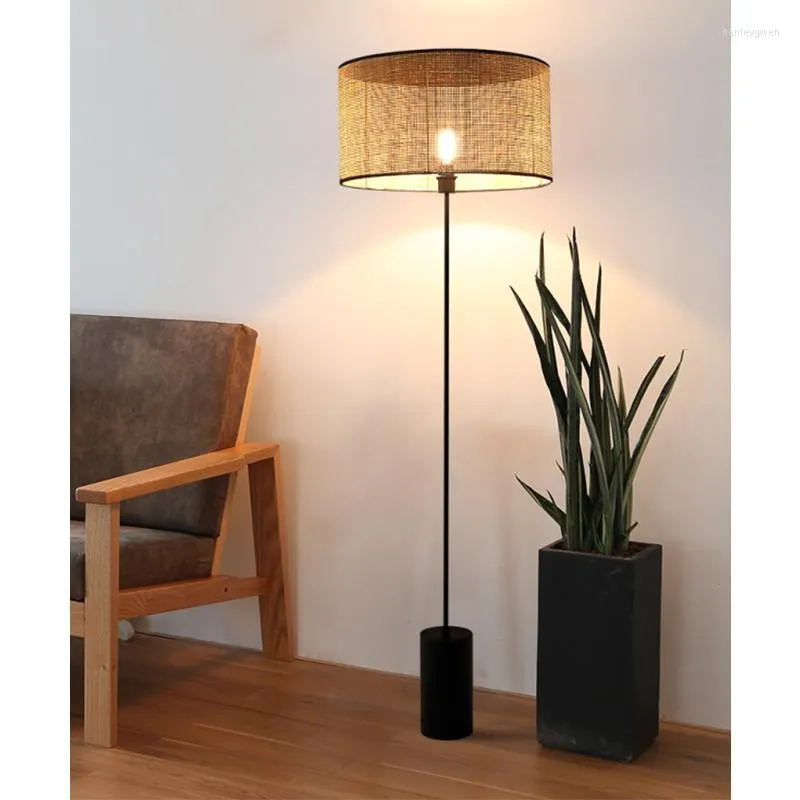 Floor Lamps Handmade Bamboo Woven Living Room Lamp Sofa Corner Standing Bedroom Bedside Table Light Home Decoration