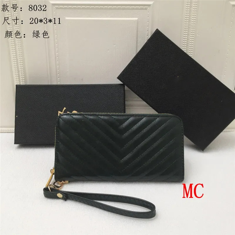 Cartera de diseñador de lujo de calidad para mujer, bolso de mano de gran capacidad de cuero negro puro, billeteras con ranura para tarjetas múltiples, billetera cero para teléfono móvil Ba236a