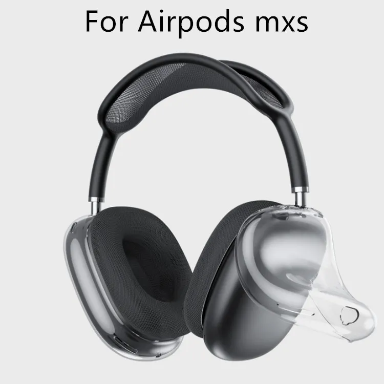 For Airpods Max Headband Headphone Accessories Transparent TPU Solid Silicone Protective case AirPod Maxs ANC Audio Sharing Noise cancelling Headset case