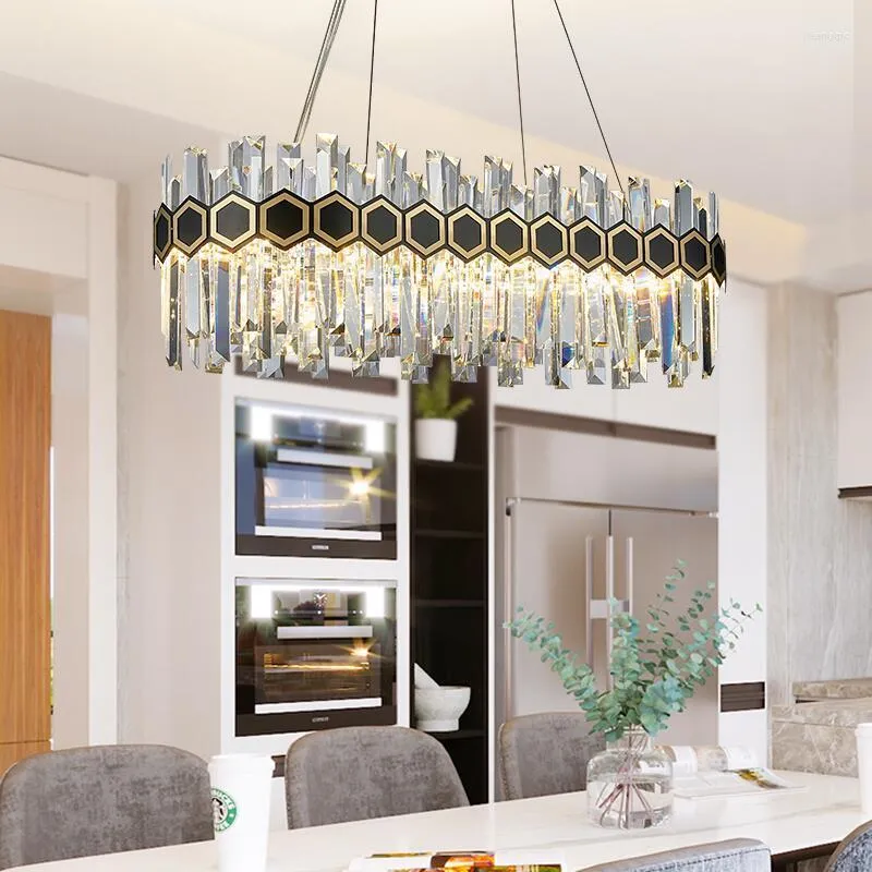 Chandeliers Fashion Crystal Living Room Candelier Modern Kitchen LED preto