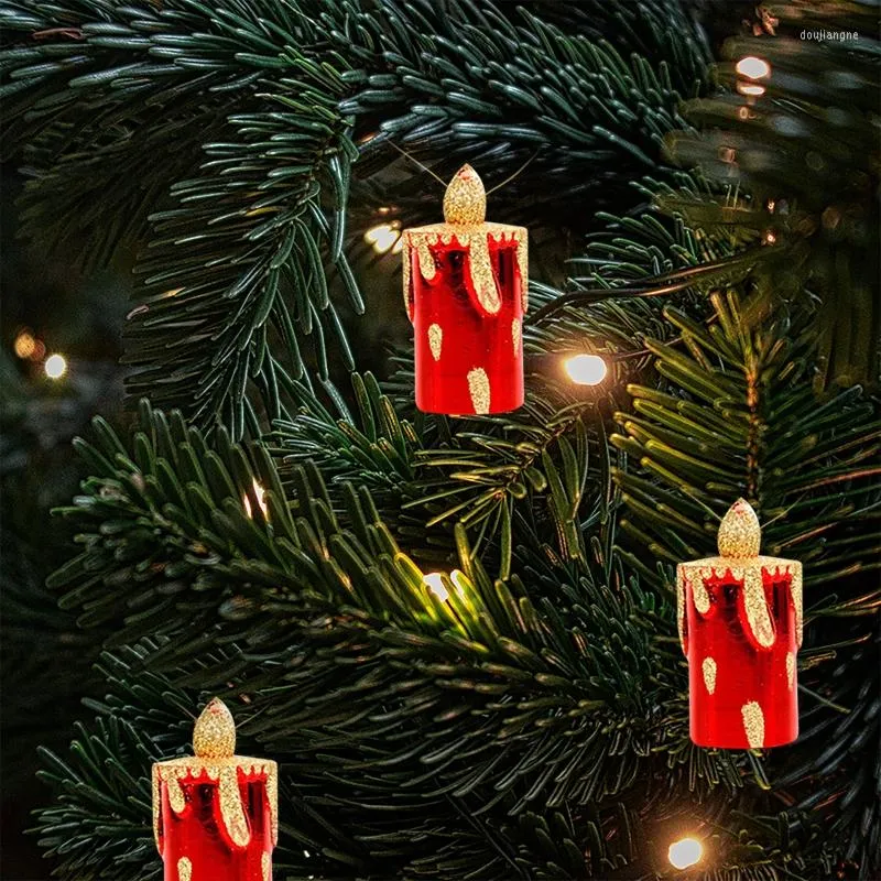 Party Decoration Candle Christmas Tree Pendant 5pcs Creative Hanging Crafts Decor For Indoor Outdoor Garden Yard Supplies