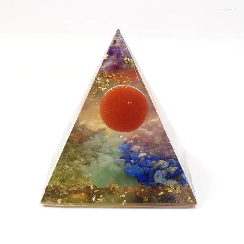 Pendentif Colliers FYJS couche unique résine colorée et pyramide de pierre orgone énergie bijoux spirituels