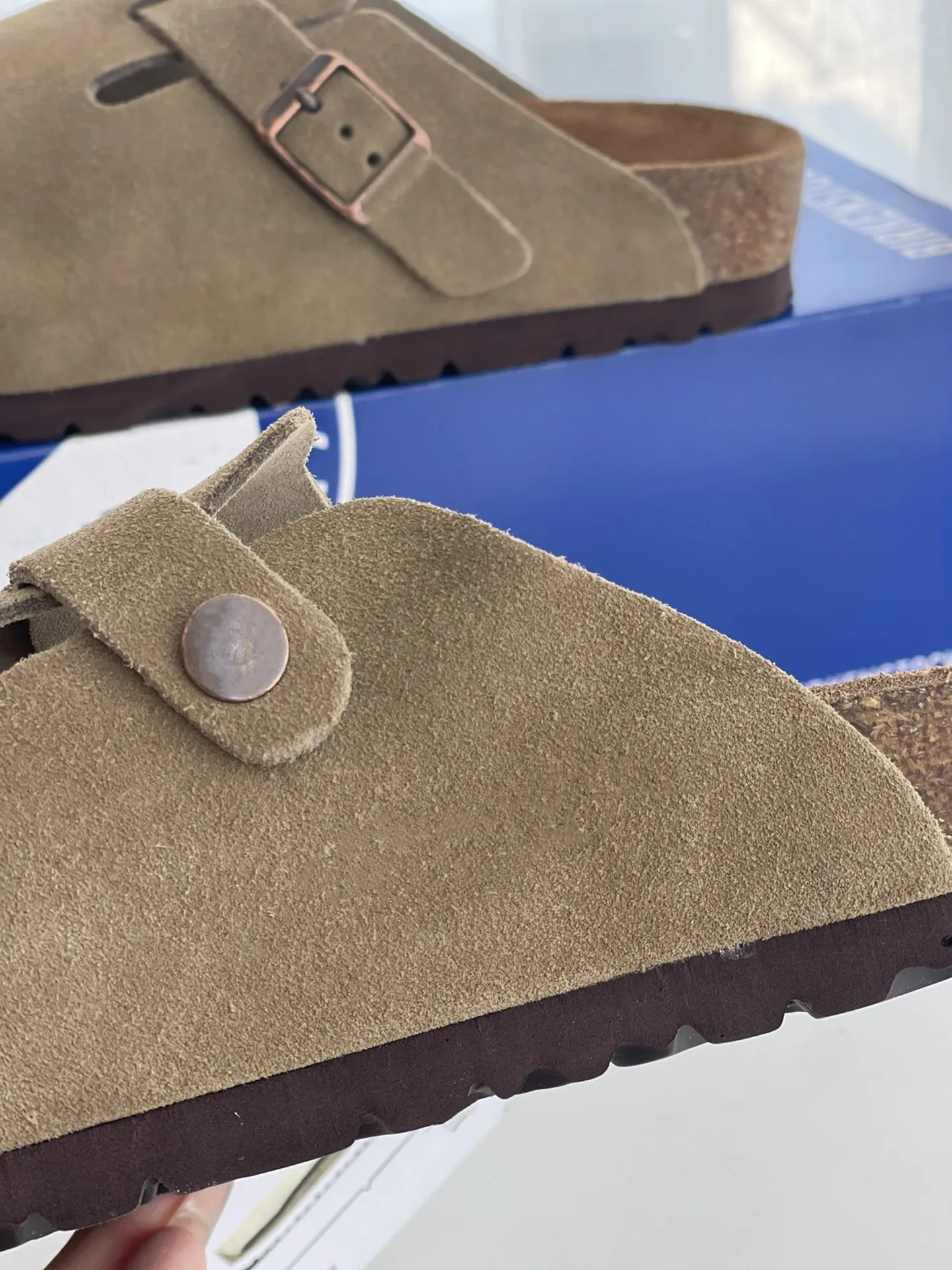 Pantofole Designer Birkes Pantofola in pelle Sandali uomo donna Pantofole con scivolo Boston Plantare morbido Clog Camoscio con fibbia zoccoli Scarpe