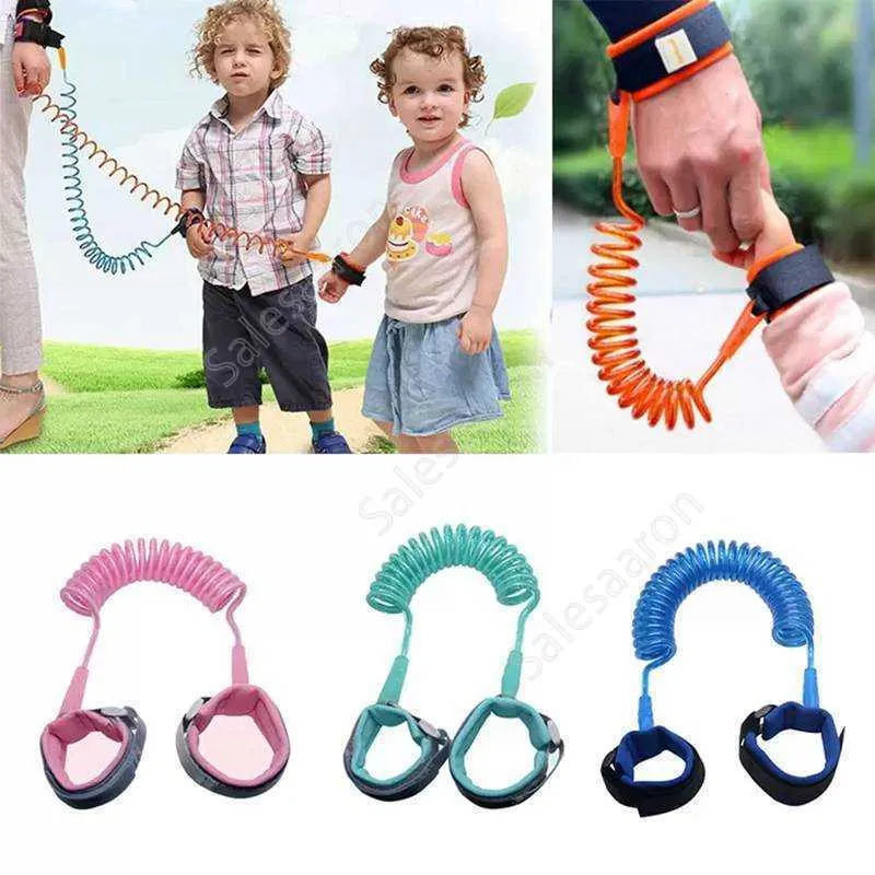 1,5m Crianças anti -Lost Strap Of Home Kids Safety Pulseira Crista de Larness Leash Pulige Criança Tração de tração Cupro 100pcs DAS506