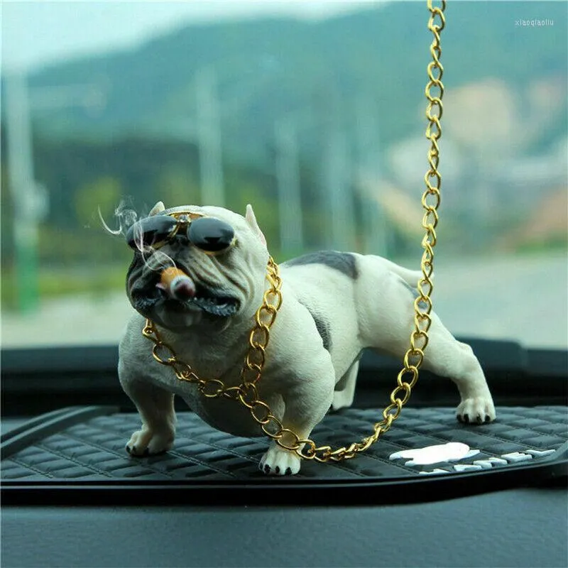 Decoraciones interiores Bully Pitbull Dog Car Decoration Dashboard Ornament Fashion Funny Cute Home Auto Accesorios Sin base