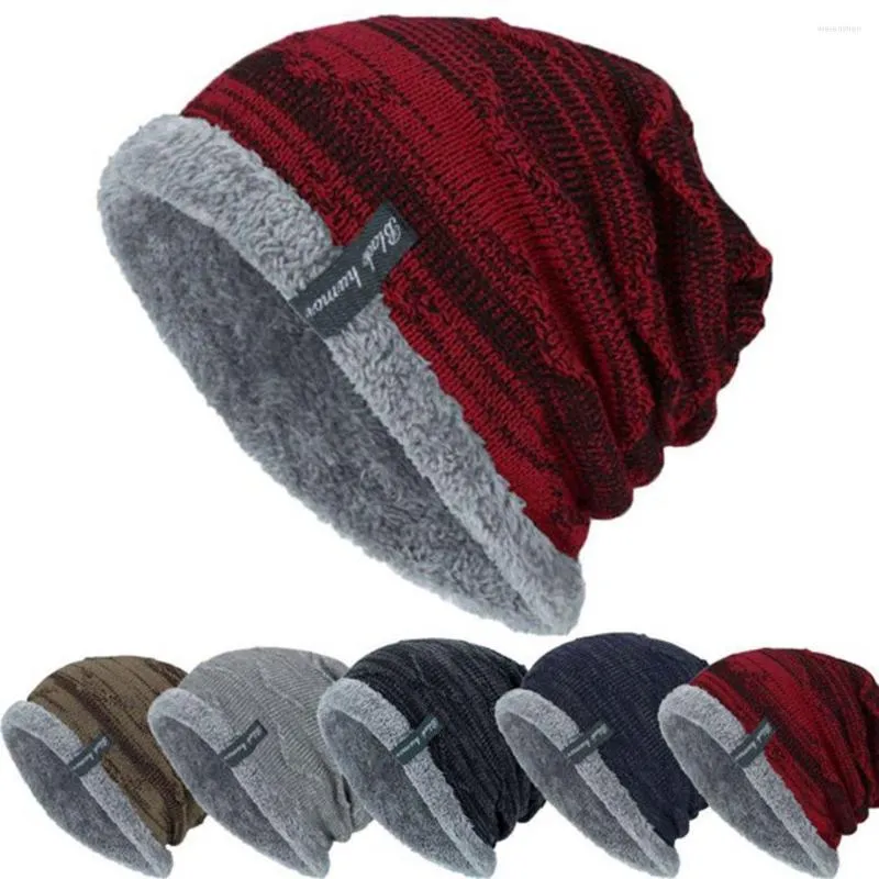 Cycling Caps Men's Winter Hat Fashion Knitted Black Hats Fall Thick And Warm Bonnet Skullies Beanie Soft Beanies Cotton