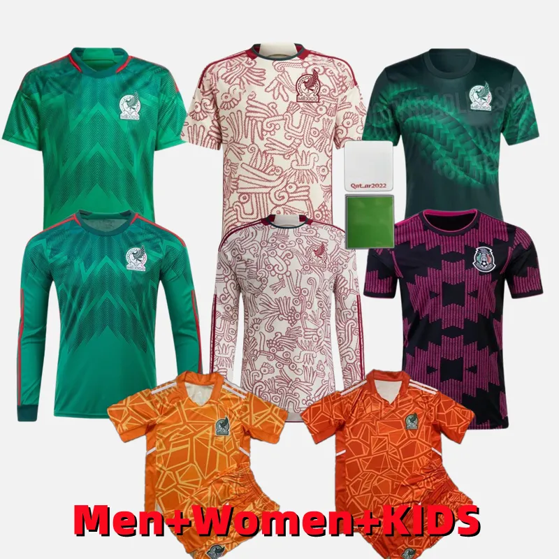 2022 2023 MEXICO SOCCER JERSEY Home Away Away 21 22 23 Raul Chicharito Lozano Dos Santos Football Kirt Kit Kit Women Men Set Uniforms Fans Player Version S-4XL