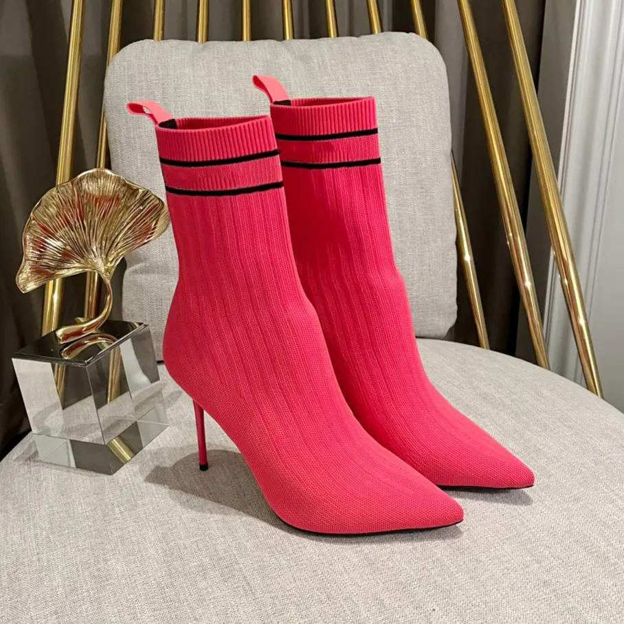 Knit heeled booties sale
