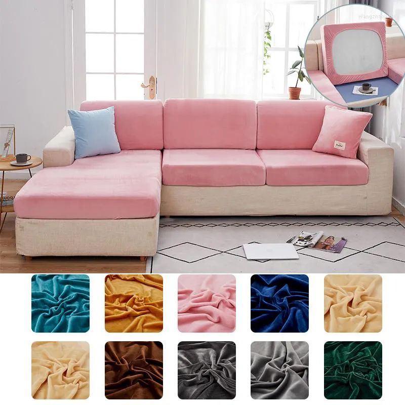 Stol täcker sammet soffa kudde täckning förtjockning vardagsrum hörn soffan och slipcover avtagbar anti-skrot