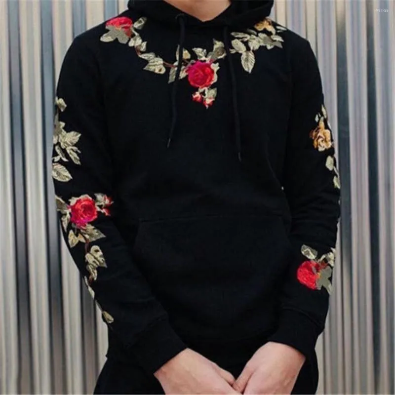 Rose embroidered sweatshirt mens deals