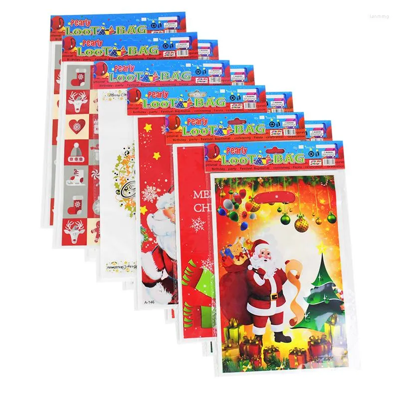 Cadeau cadeau 25cm grands sacs portables de Noël 20pcs assortis sac d'emballage goodie pour la fête de Noël d'anniversaire