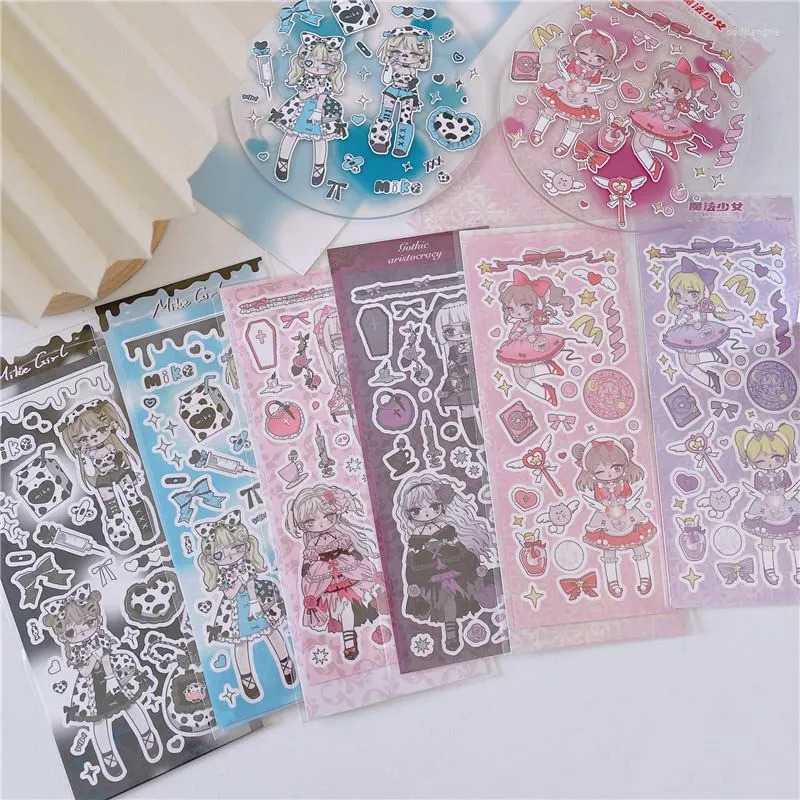 Подарочная упаковка корейская in in in kawaii мультфильм девушка тема Goo Card Sticker Diy Scrapbook Телефон Дневник