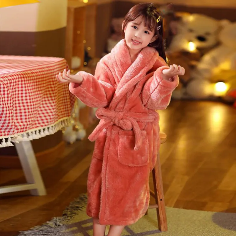 Towels Robes MudiPanda Winter Kids Sleepwear Robe Flannel Warm - Main Image