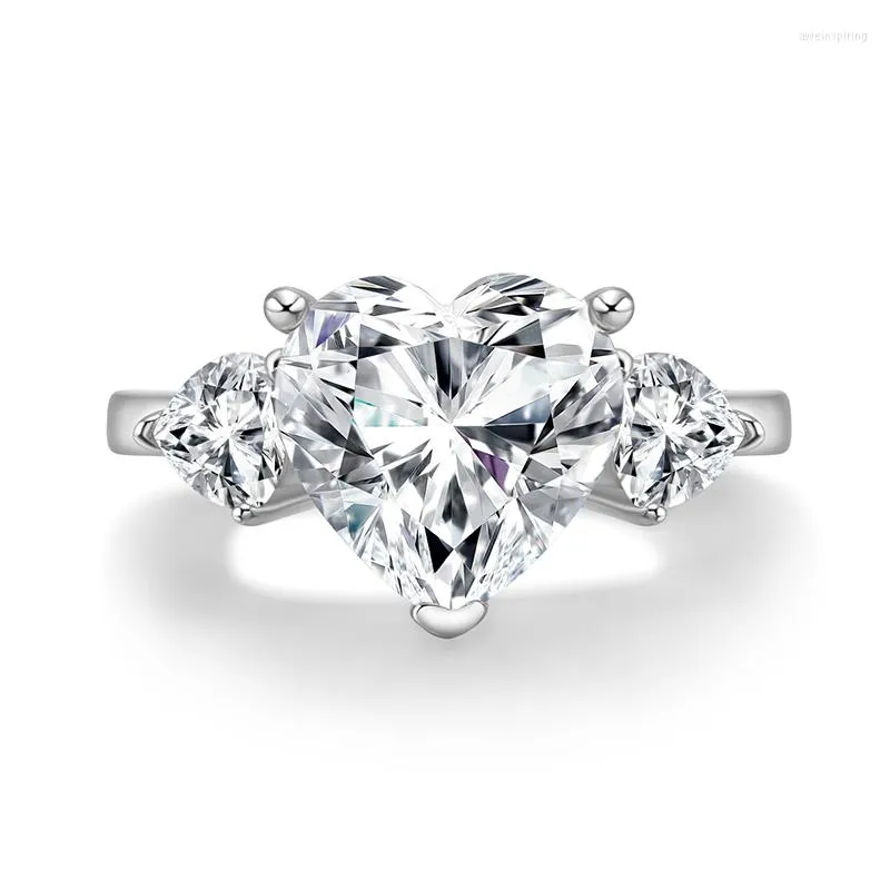 Cluster anneaux lesf 5 ct Engagement classique 925 Coup de coeur en argent sterling 5a zircon dame ringard bijoux bijoux livraison rapide