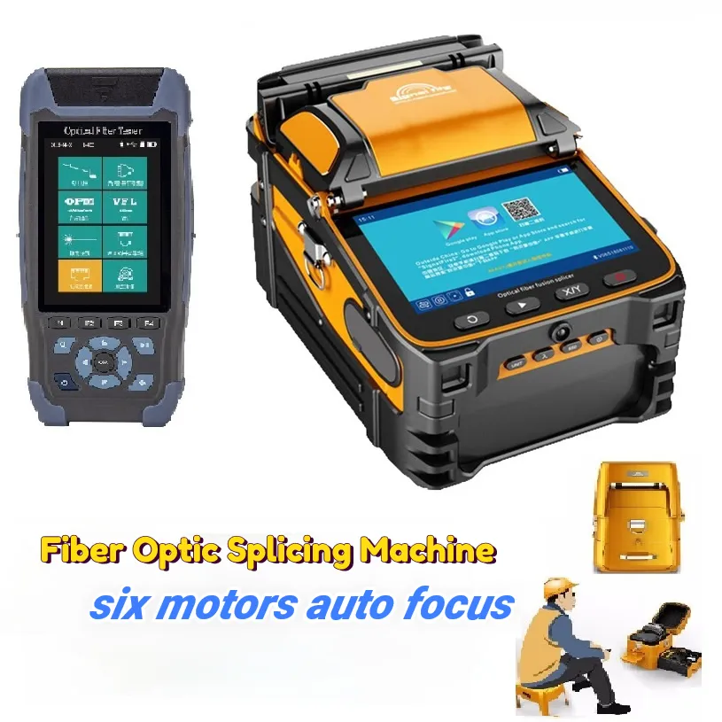 Other Electronics AI 9 FTTH Fiber Optic Splicing Machine Optical Fusion Splicer OTDR With Power Meter OPM VFL Light Source NK3200D 221026