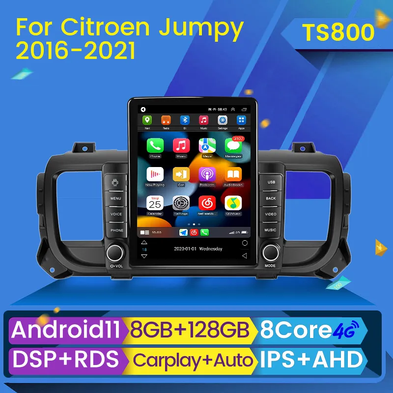 Peugeot Expert 3 용 차량용 dvd 라디오 플레이어 Citroen Jumpy 3 SpaceTourer 2016 - 2021 오디오 CarPlay Android Auto GPS No 2 Din
