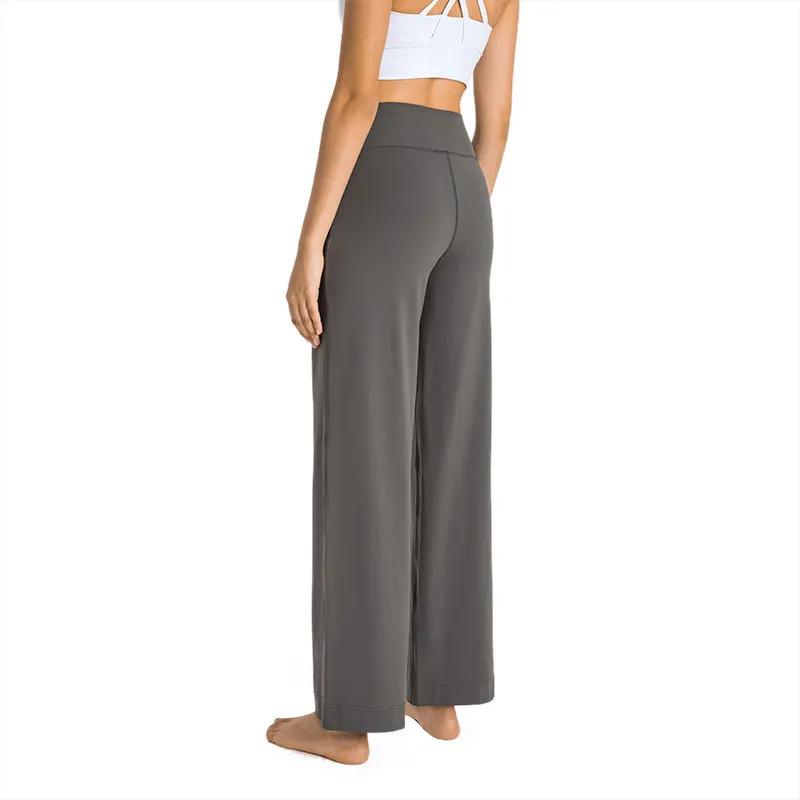 Yoga Outfit High-rise Wide Leg Pant Lounge ful Pants Naked Feeling Sweatpants Feel Comfortable Throwback Still Breathable Trousers with Drawcordkul1