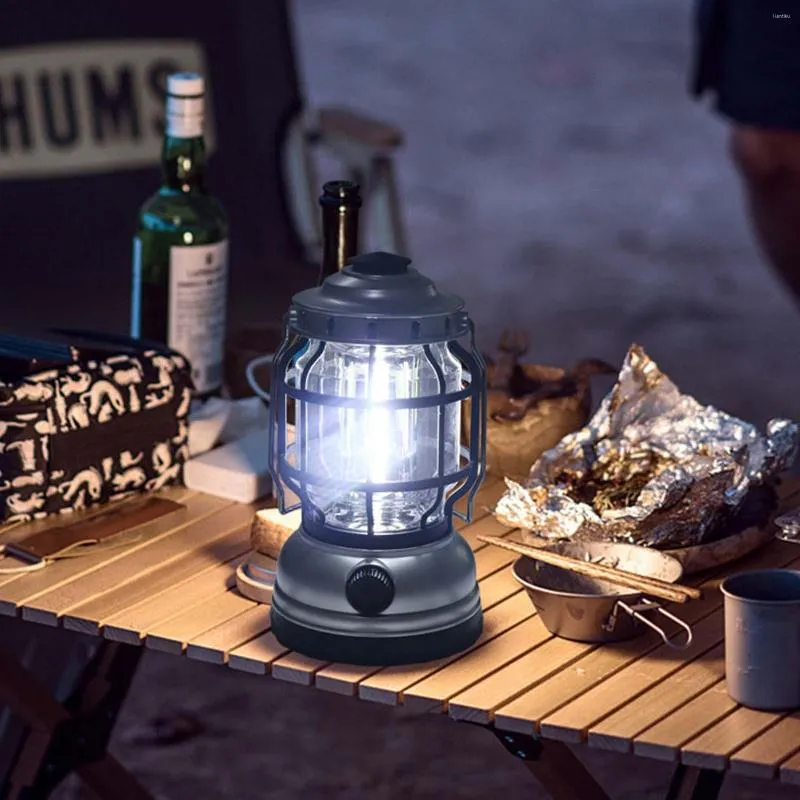 Portable Lanterns 18650 LED Camping Lantern Waterproof USB Rechargeable Outdoor Emergency Light