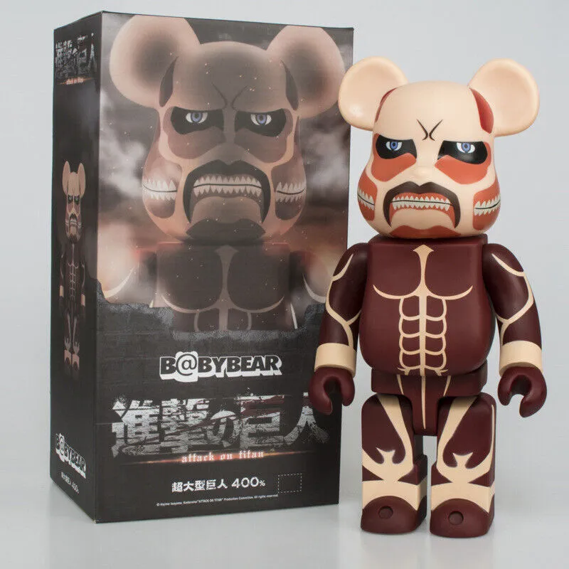 Nouvelles chiffres d'action Attaque de cosplay Bearbrick contre les titans 400% 28cm de poupées dans la boîte de retal medicom toys