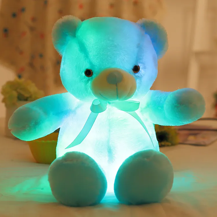 30cm 50cm Luminous Creative Light Up LED Teddy Bears Stuffed Animals Plush Toy Colorful Glowing Teddy Bear Christmas Gift for Kid