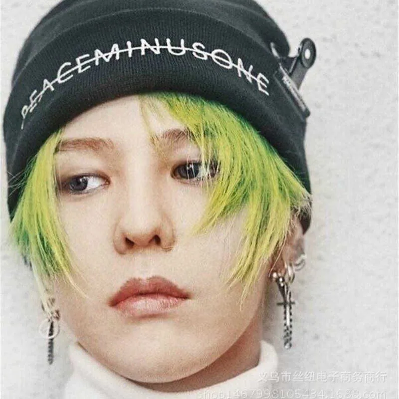 Beanie/Skull Caps Kpop G Dragon Embroidery Sticked Hat Peaceminusone Novely Beanies Fans Collection T221020