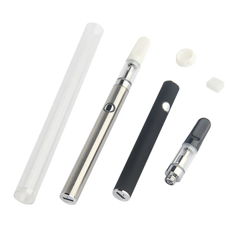 Vaporizer Pen Ceramic Coil E cigarettpatroner Startkit Uppladdningsbar Bud Disponibel Ecig 350mAh Bottenladdning USB-batteri Vape Empty Carts