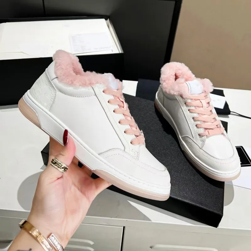 Mode schoenen accessoires dikke bodem niet-slip big botto sportmerk ontwerper casual fleece voering dames technisch gaas kalfsleer ademende dameskleding