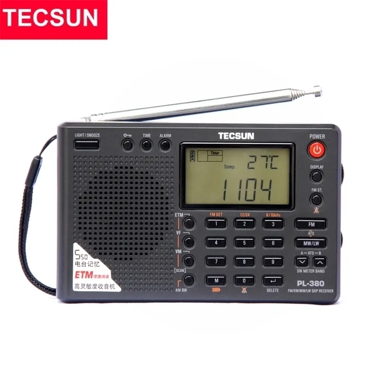 Radio Tecsun PL-380 Pełna pasmo cyfrowa demodulacja stereo PLL Portable FM LWSWMW DSP Odbiornik AM 221025