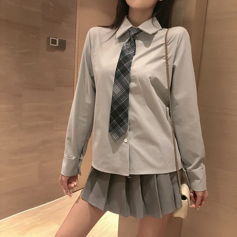 Work Dresses Sets Womens Outifits Long Sleeve Shirt High Waist Half Length Pleated Short Skirt Womans Clothes for 2022 Autumn Set