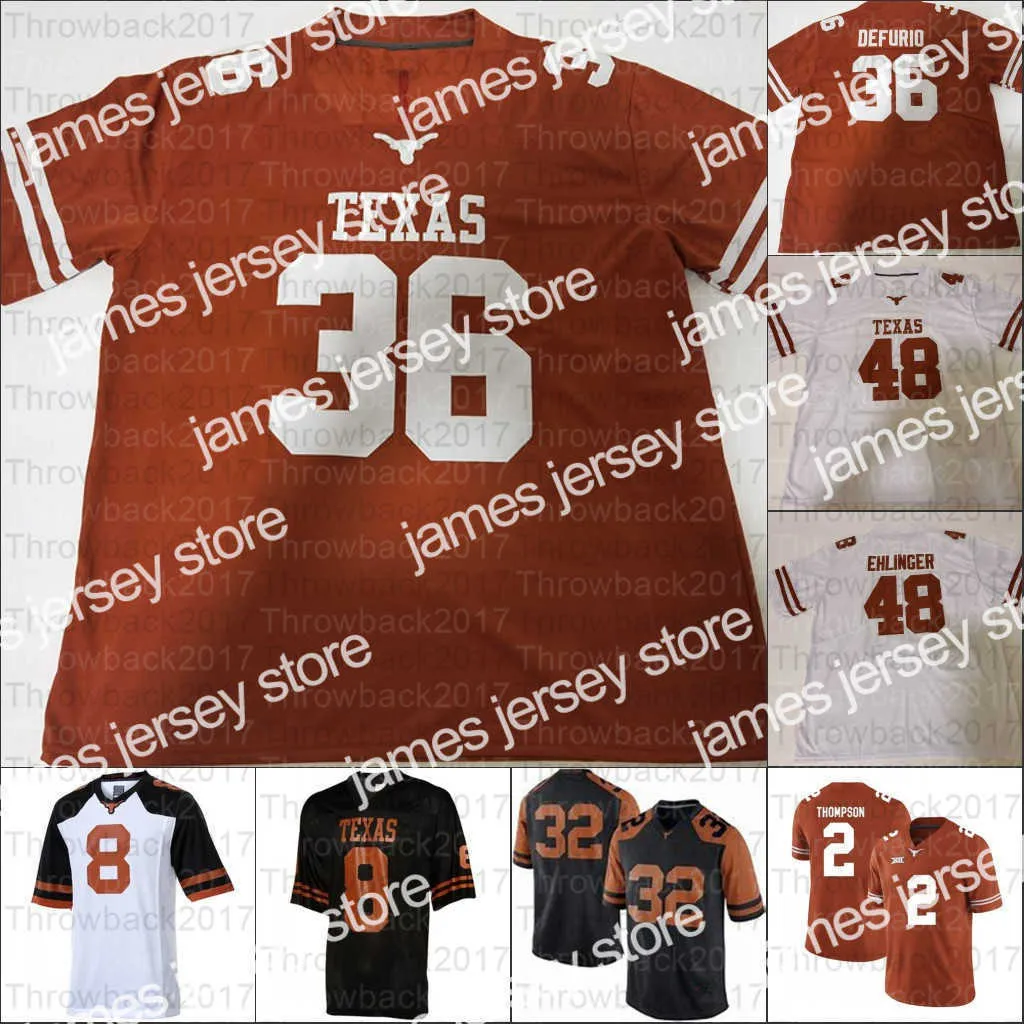 Maglie da calcio Maglia da calcio Texas Longhorns NCAA College Vince Young Earl Campbell Bijan Whittington Hudson Card Casey Thompson Keilan Robinson Sam