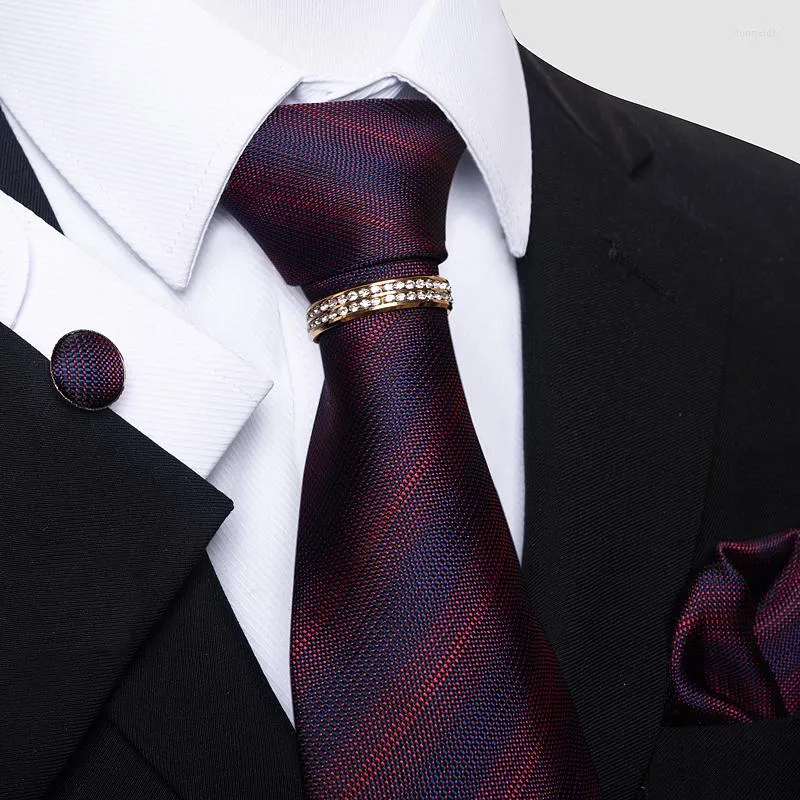 Bow Ties tissé Tie de haute qualité Mandkerchief Pocket Squares Cuffer Link Set For Men Necktie Ivory Polka Dot Clothing Accessoires