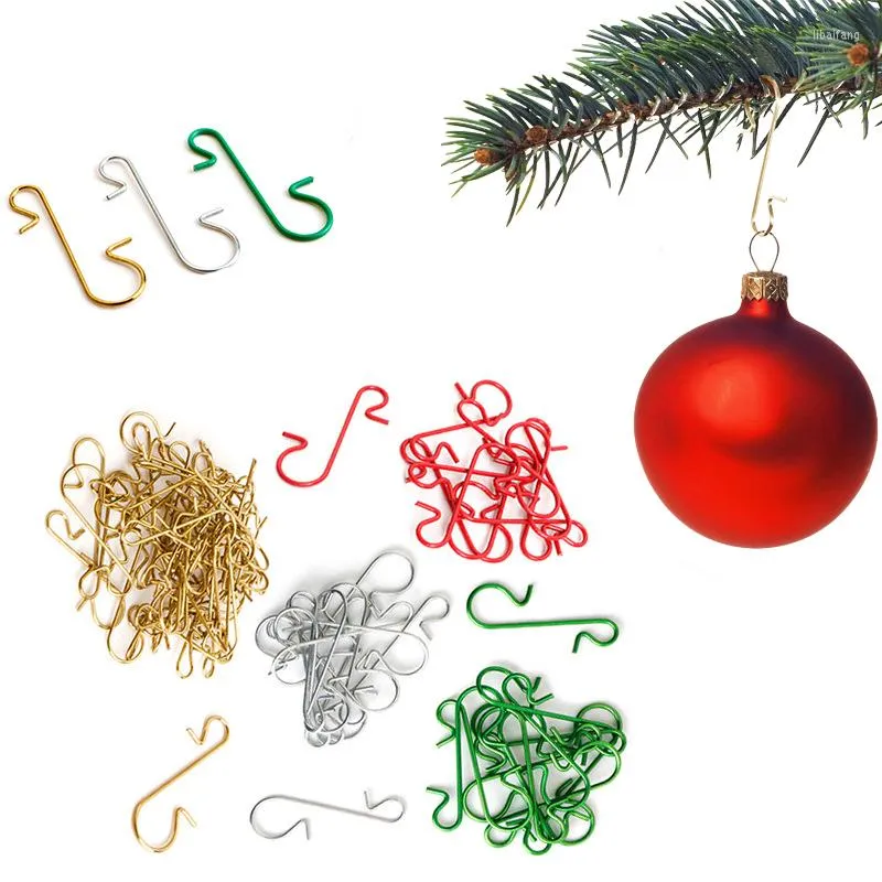 Christmas Decorations 50 Pcs Ornament Metal S-Shaped Hooks Holders Tree Ball Pendant Hanging Home Decoration Navidad Year 2022