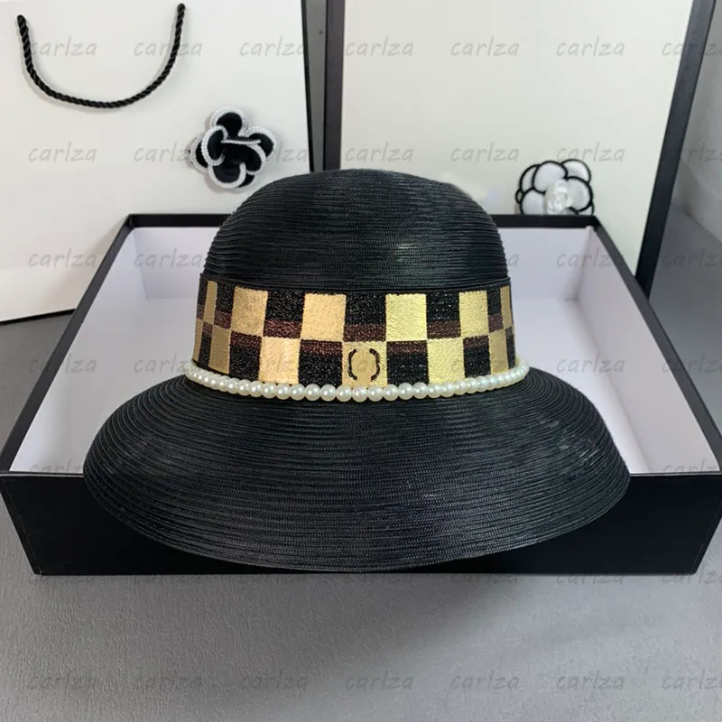 Роскошные шляпа с ковшой мужские дизайнерские шляпы модная жемчужная цепь вентилята сетка