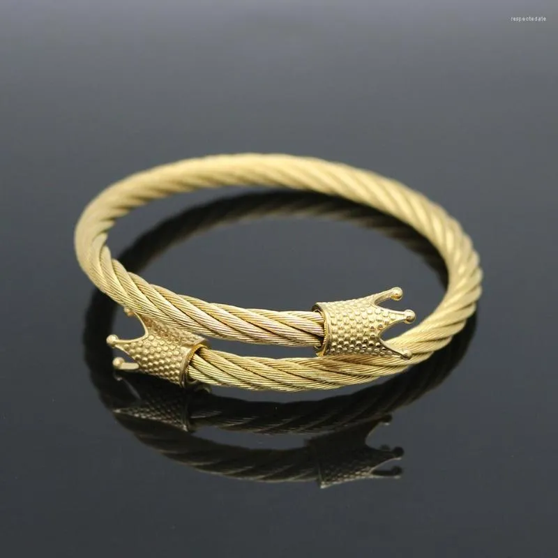 Bangle Selling Women Armband Bangles Gold Color Crown Armband för män/kvinnor Rostfritt stål Kvinnesmycken Pulseira