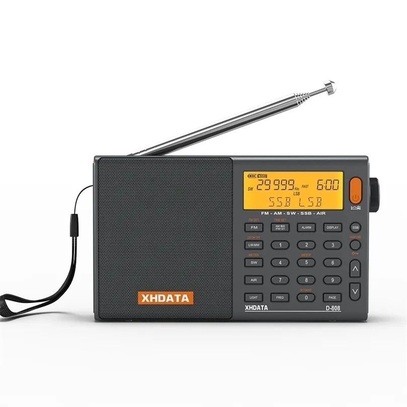 Radio XHDATA SIHUADON D-808 Stereo FM digitale portatileSWMWLW SSB AIR RDS Altoparlante con display LCD Sveglia 221025
