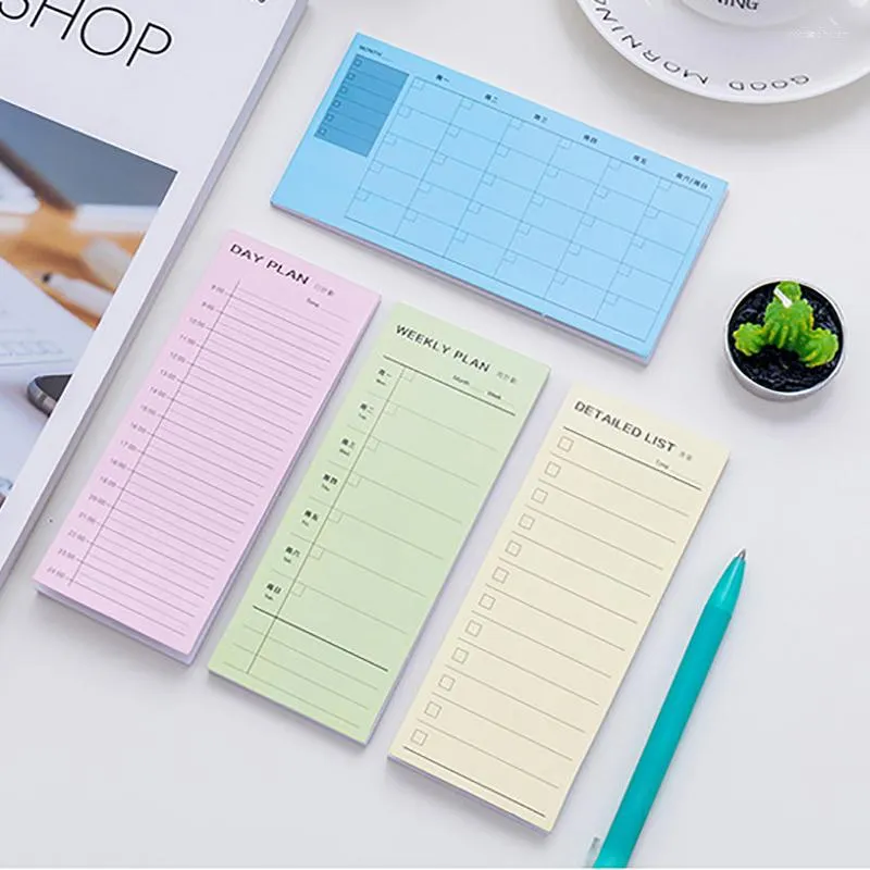 4PCS/SET Desk wekelijkse Daily Planner Cartoon Sticky Notes Stickers Paper Stationery To Do List School Office Supplies Notebook