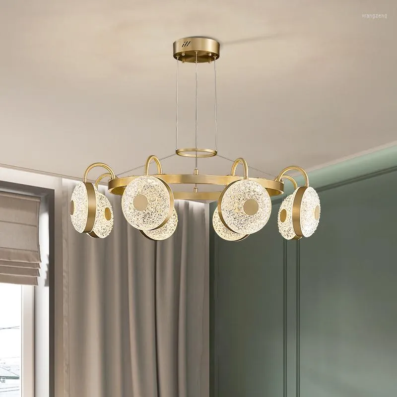Kroonluchters Odysen Art Deco koper plafond kroonluchter creatief glas woonkamer slaapkamer decor goud huis binnen verlichting armatuur