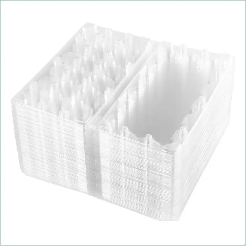 Garrafas de armazenamento frascos garrafas de armazenamento frascos onzon 50 pcs 18 grades codorna caixa de ovo de plástico dispensador transparente titular de caixa refrigerat dhf5q