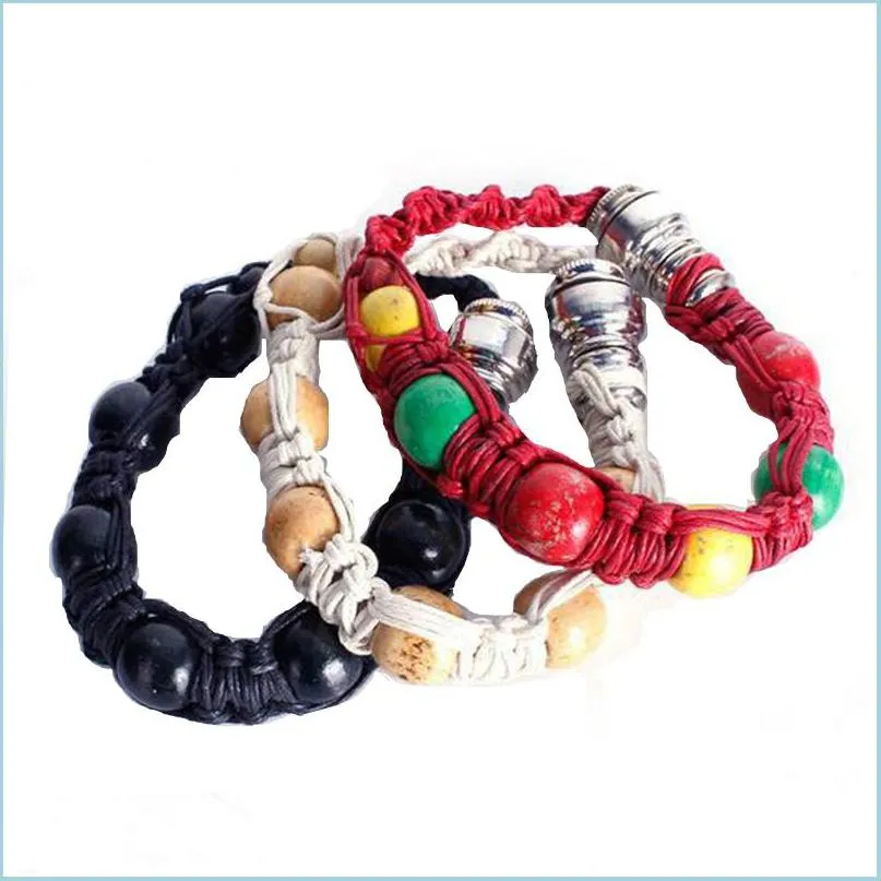 Smoking Pipes Creative Beaded Bracelet Pipe Portable Den Filter Metal Cigarette Holder Household Smoking Accessories 28Cm Drop Deliv Dhdk0