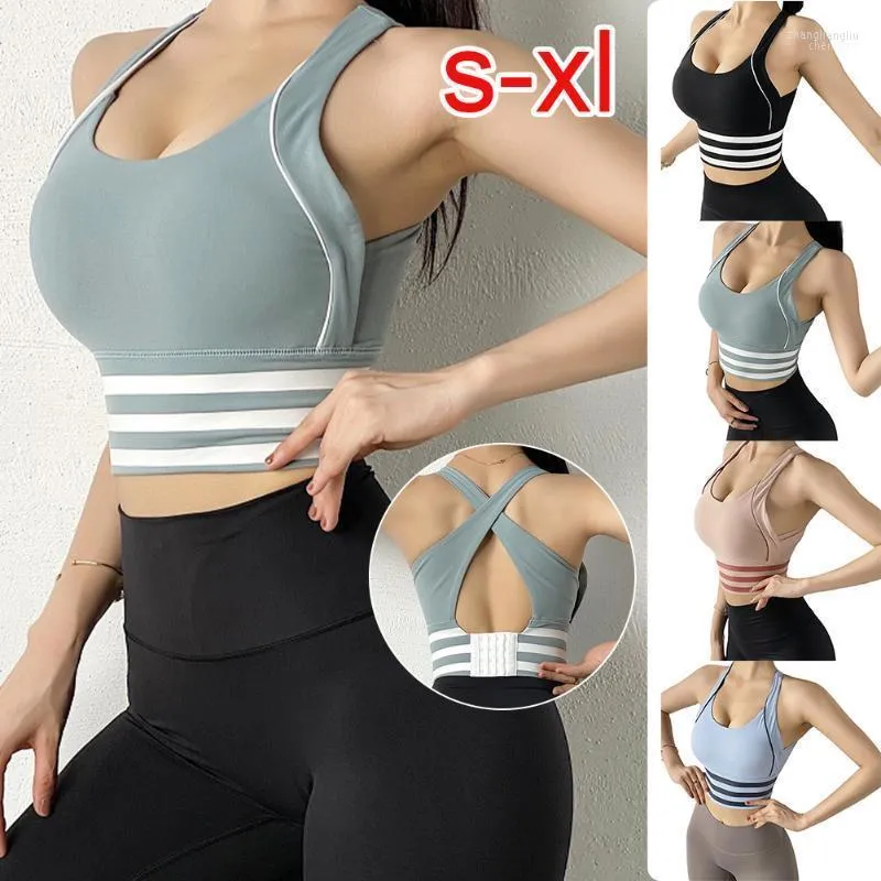 Yoga Outfit Sport Soutien-Gorge Sexy Femmes Crop Top Antichoc Push Up Sous-Vêtements Fitness Bras Athlétique Gilet Gym Shirt Sport Sportswear Dropship